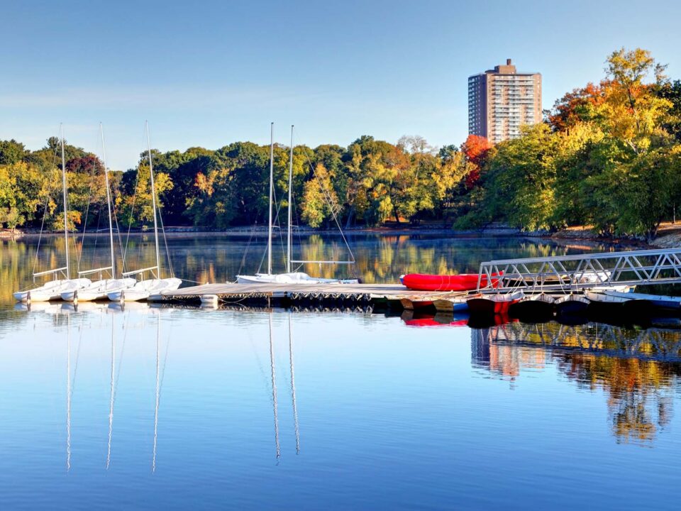 Jamaica Pond in Jamaica Plain, MA
