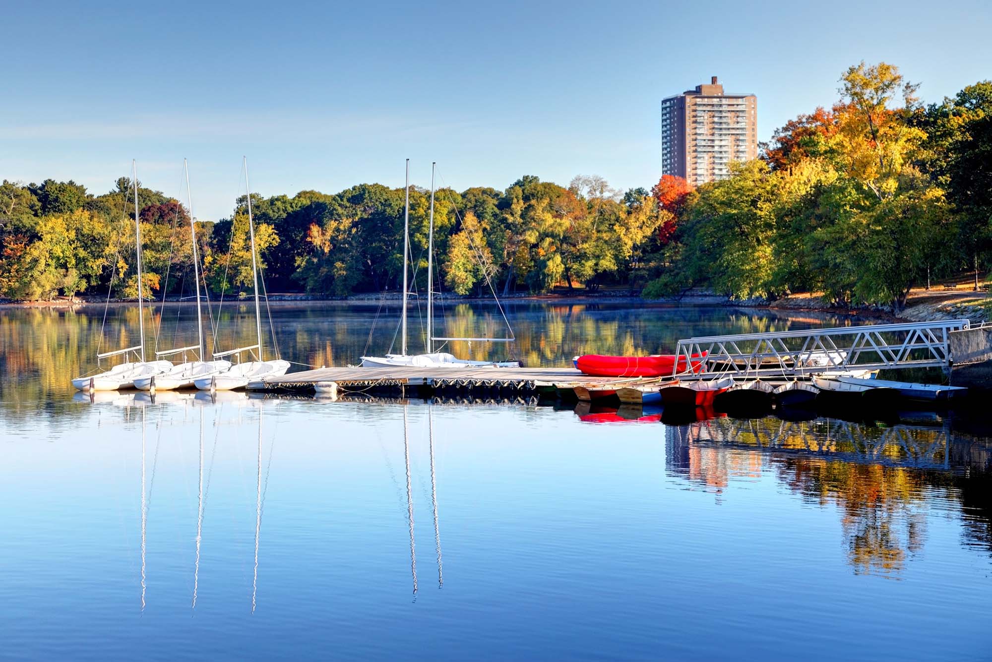 Jamaica Pond in Jamaica Plain, MA